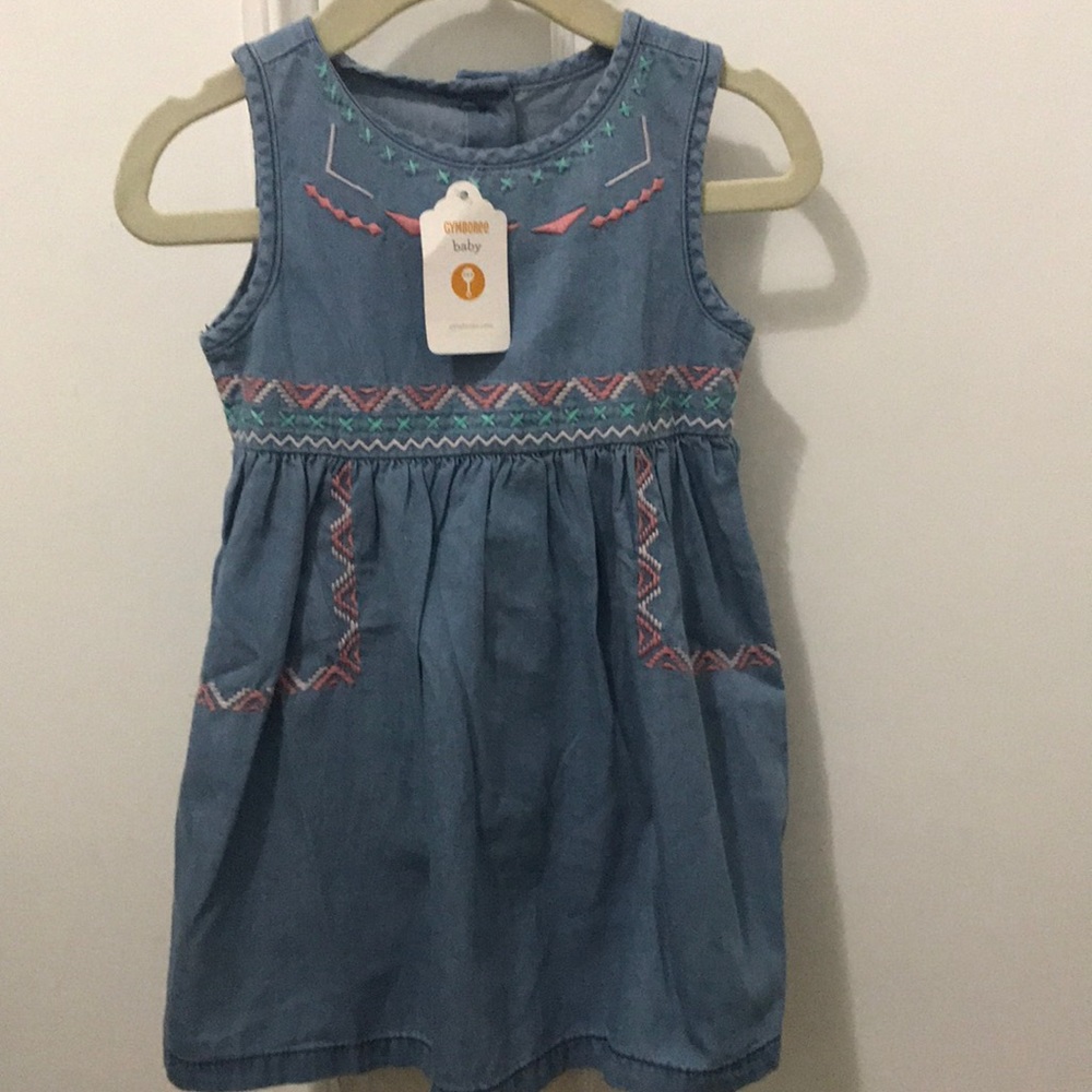 NWT ‘Southwestern’ denim dress w/bloomers (12-18m)